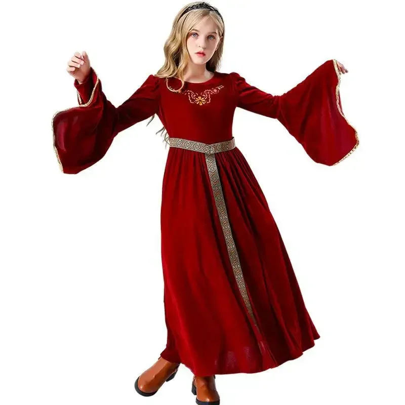 2025 Robe Longue Cosplay de Princesse pour Enfant, Costume de Spectacle sur Scène, Nouvelle Collection 2023