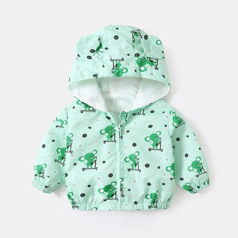 Baby Cartoon Full Print Baby Coat 3 Spring and Autumn Wear 6 Months Western Style Top for Boys and Girls Baby Children Trendy