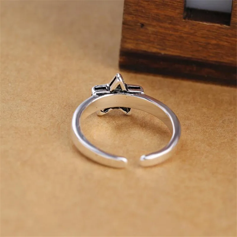 Women's Retro 925 Sterling Silver Five-Pointed Star Ring, Thai Style