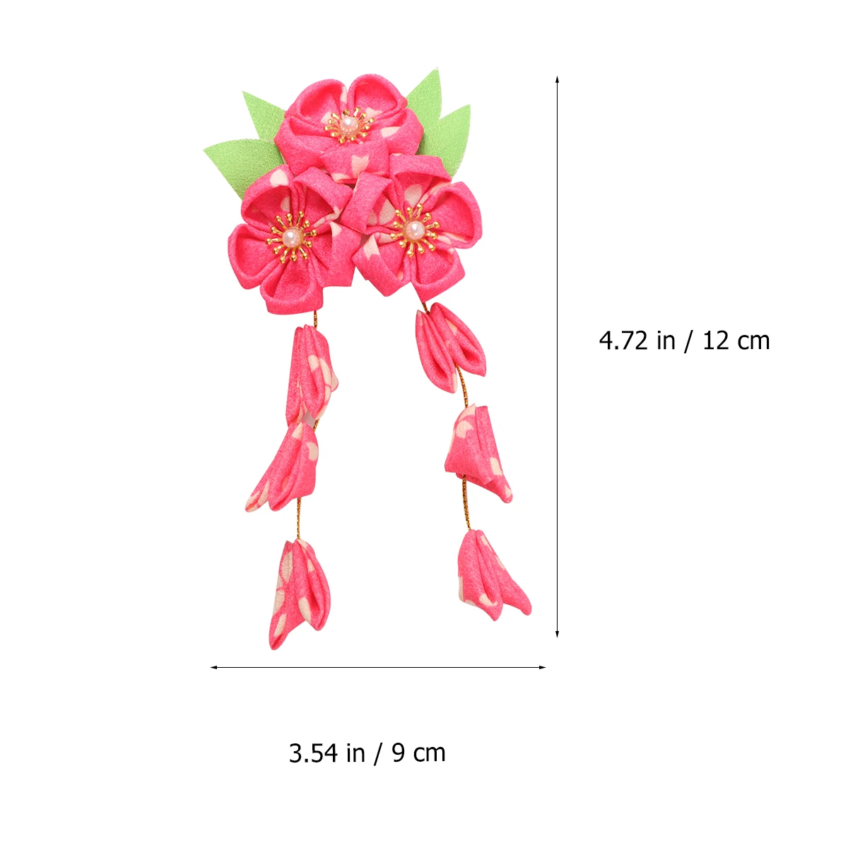 

2Pcs Japanese Style Floral Headband Exquisite Hair Accessories for Women Girls Bright Pink Fashion Headwear Floral Headband