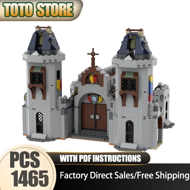 Medieval Cathedral Moc Building Bricks Medieval Cathedral Model Technology Modular Block Toys DIY Assembly Christmas Gifts