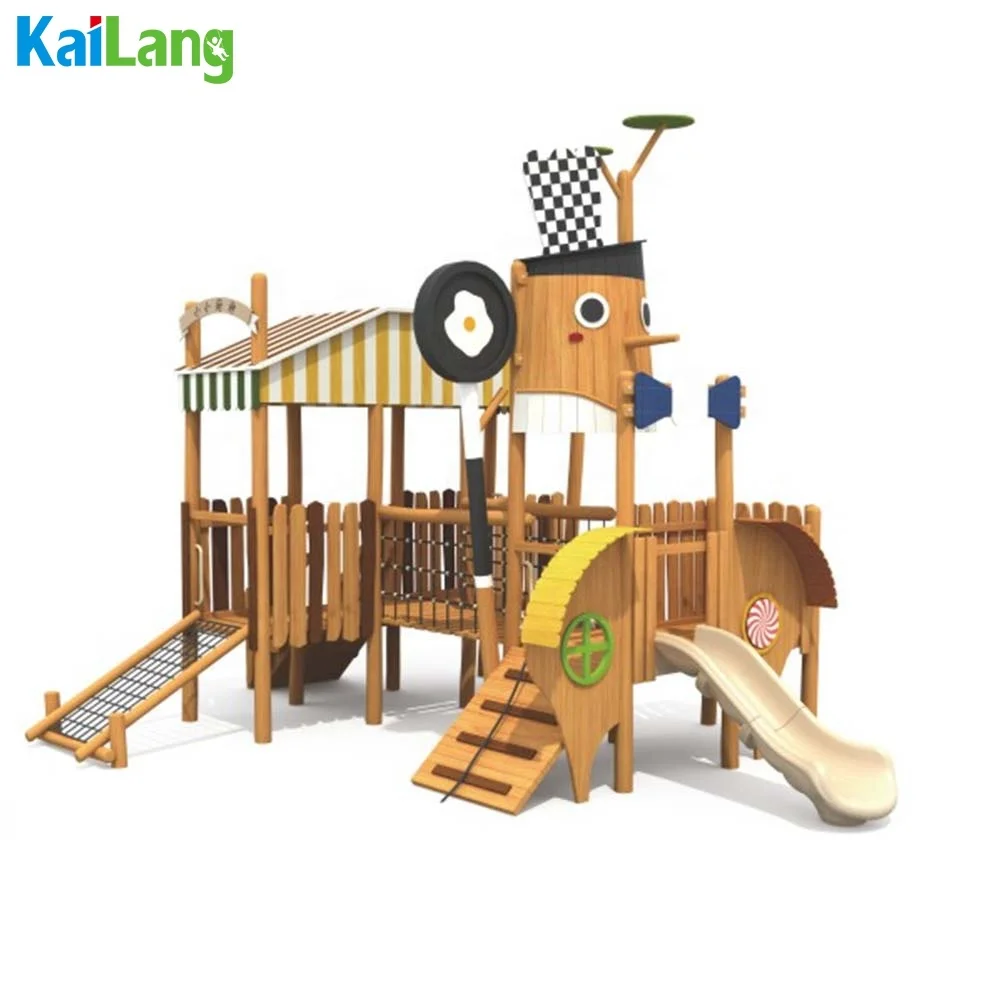 Custom Wooden Slide Set Pinocchio Exterior Amusement Park Outdoor Sports Equipment Children's Sports Entertainment Playground view 4