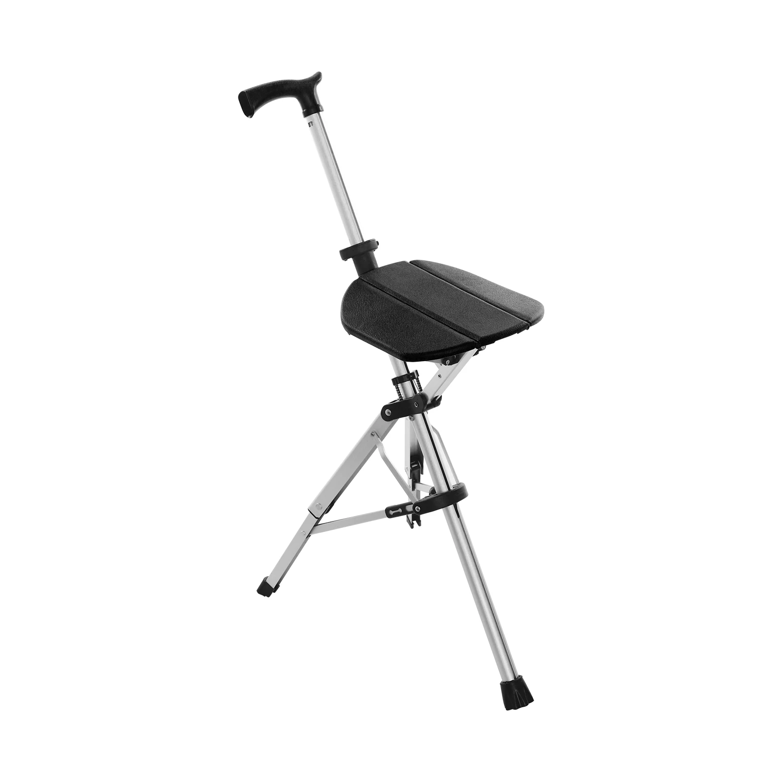 Klappbarer Gehstock mit Sitz, 4,72 Zoll, aus Aluminiumlegierung, Krückenstuhl für ältere Menschen mit Hocker, faltbarer Gehstockstuhl, 264,55 Pfund – Detail 18