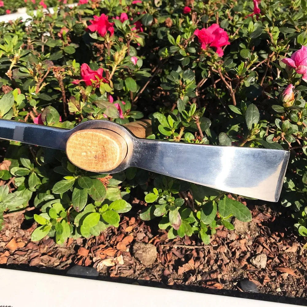 Durable Stainless Steel Hand Cultivator Silver Dual Head Pickaxe Tool Detachable Design Ergonomic Handle Garden Hoe