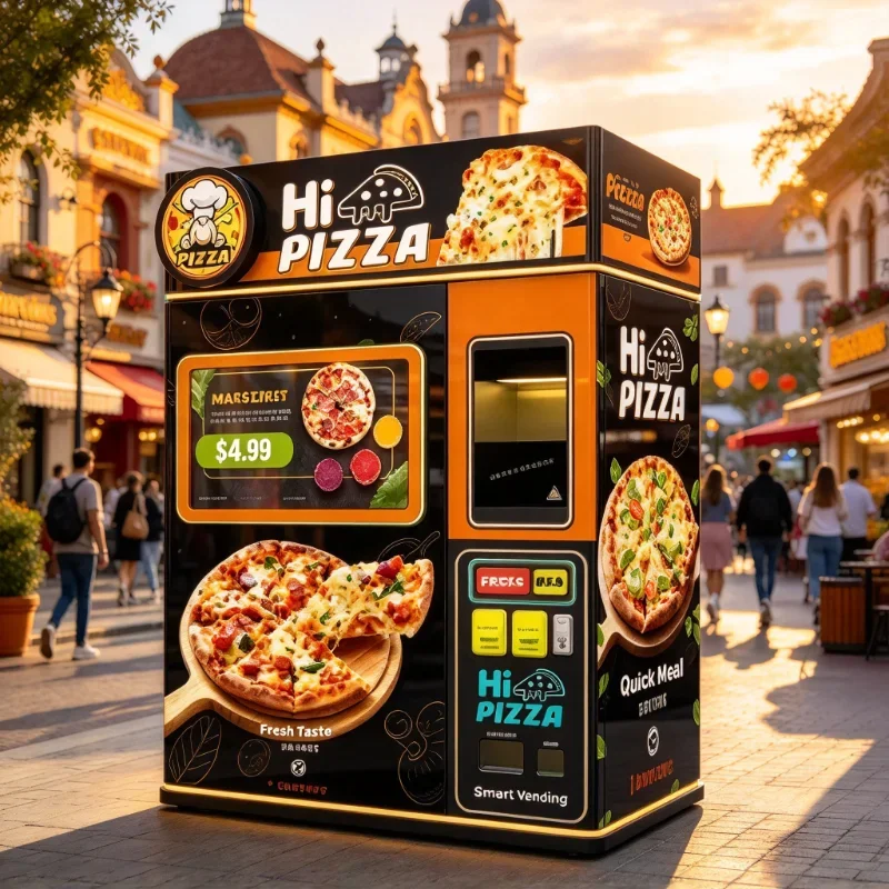 Fully Automatic Self Service Coin Operated Pizza Vending Machine Smart Trading Card Parcel Delivery Vendor Supplier Customized
