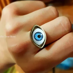 Punk Eyeball Rings for Men Women Unisex Evil Eye Vintage Halloween Jewelry Wholesale Exaggerated Gothic Rings Gift Кольца