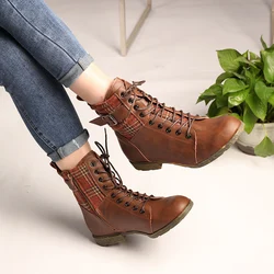 2024 Women's  Sexy Thick Heel  Leather  Boots