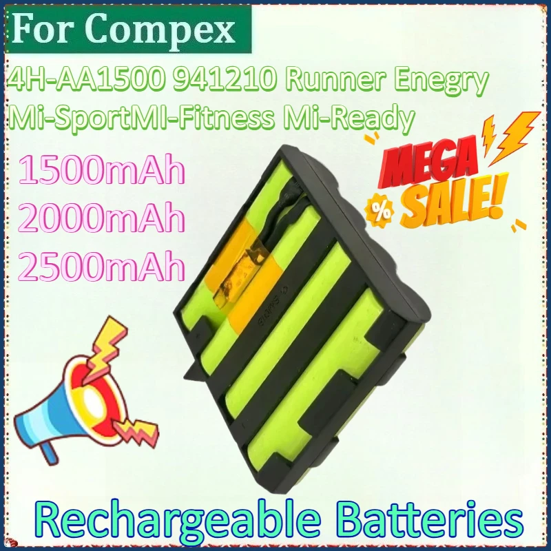 

New 1500mAh 2000mAh 2500mAh for Compex 4H-AA1500 941210 Runner Enegry Mi-SportMI-Fitness Mi-Ready High Quality Medical Battery