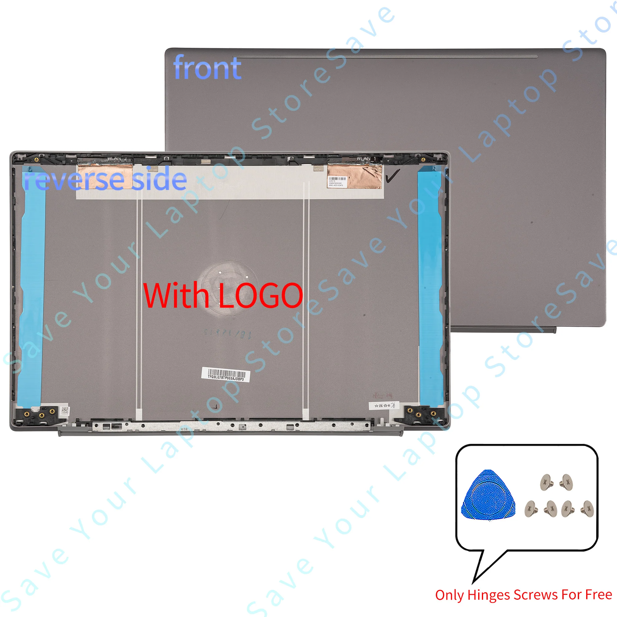 LCD Back Cover For Pavilion 15-CW 15-CS TPN-Q208 Top Case Front Bezel Hinges Laptop Parts Replace Black/Gray