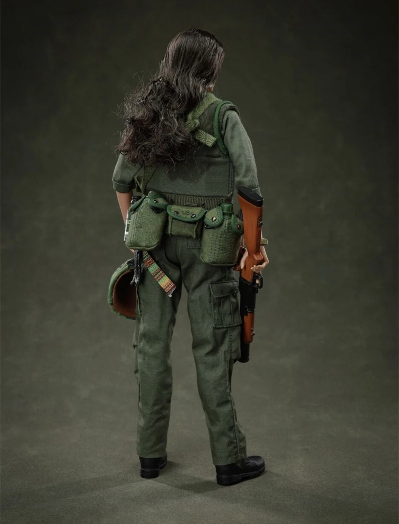 1/6 Bilancia Set Completo Da Collezione Soldato Femminile nella Guerra del Vietnam Uniforme Militare Squisita Testa Intaglio 12 "Action Figure Modello