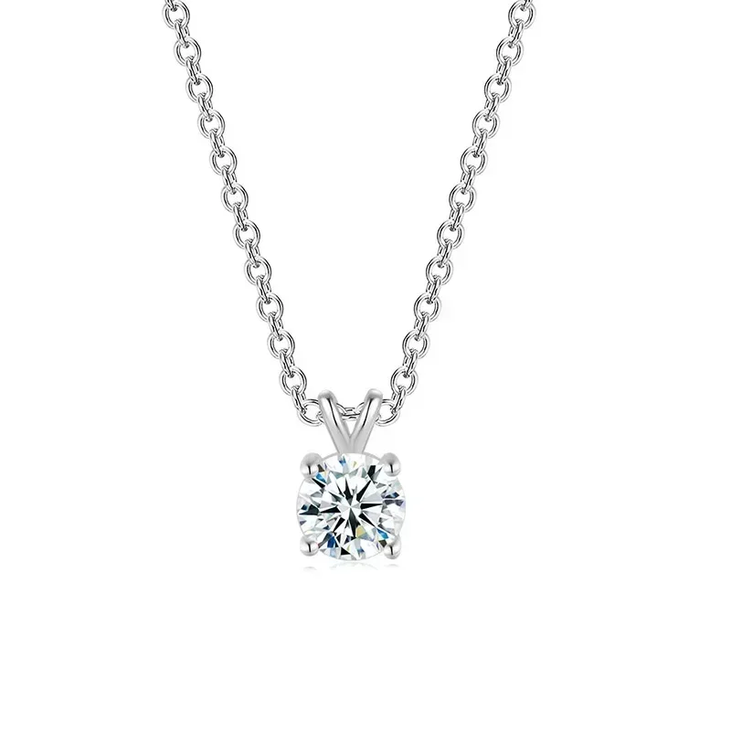 New High End Cubic Zirconia V-shaped Connection O-shaped Chain Neck Chain Elegant and Simple Round Geometric Jewelry Accessories