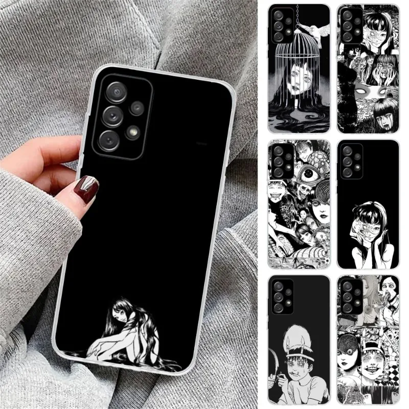 Junji ito Tomie Phone Case for Samsung Galaxy S23 S22 S21 Plus Ultra A12 A32 A53 Transparent Silicone Phone Funda Cover