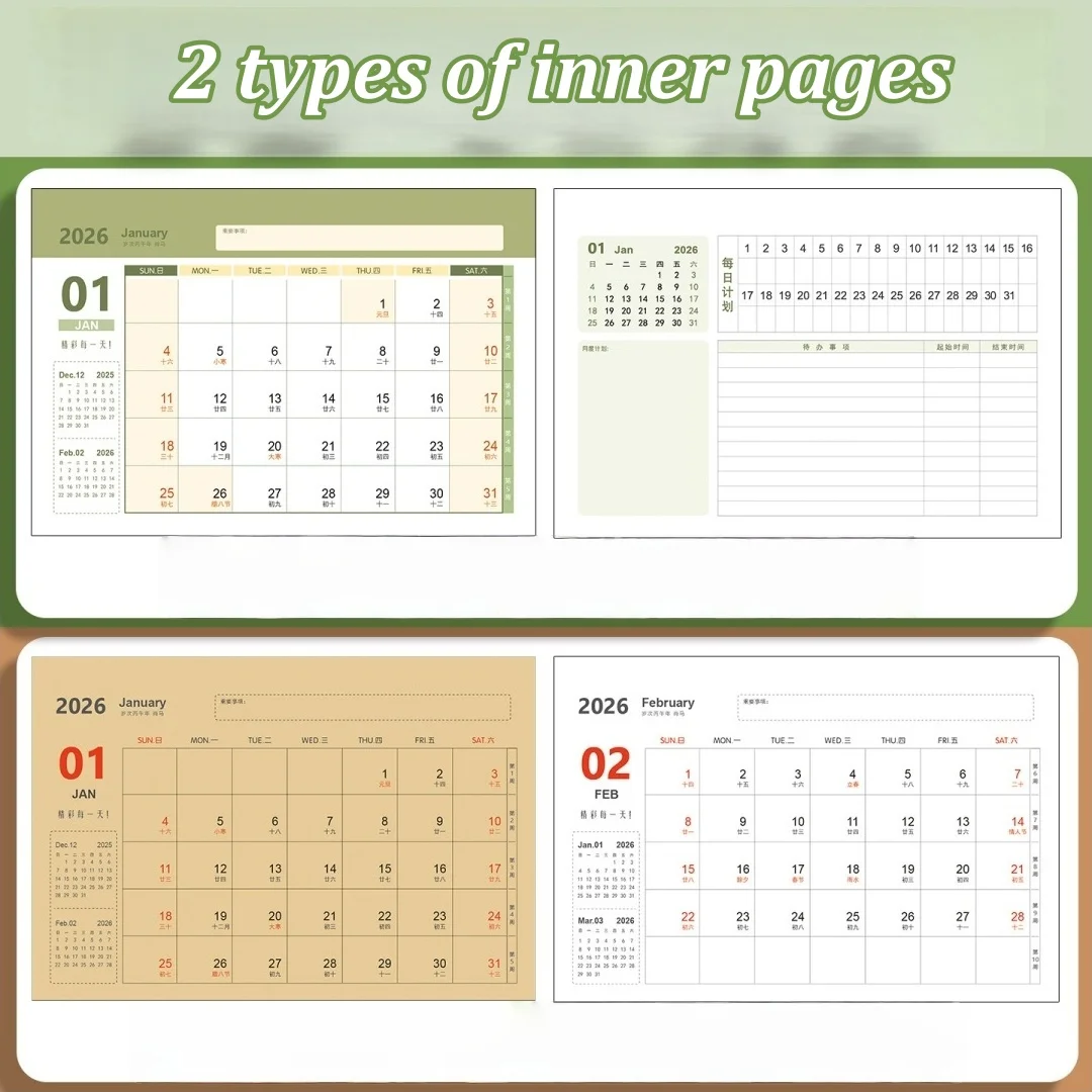 

Настольный календарь, минималистичный календарь на спирали, настольный календарь с двойной спиралью для украшения рабочего стола, подарок для планирования времени