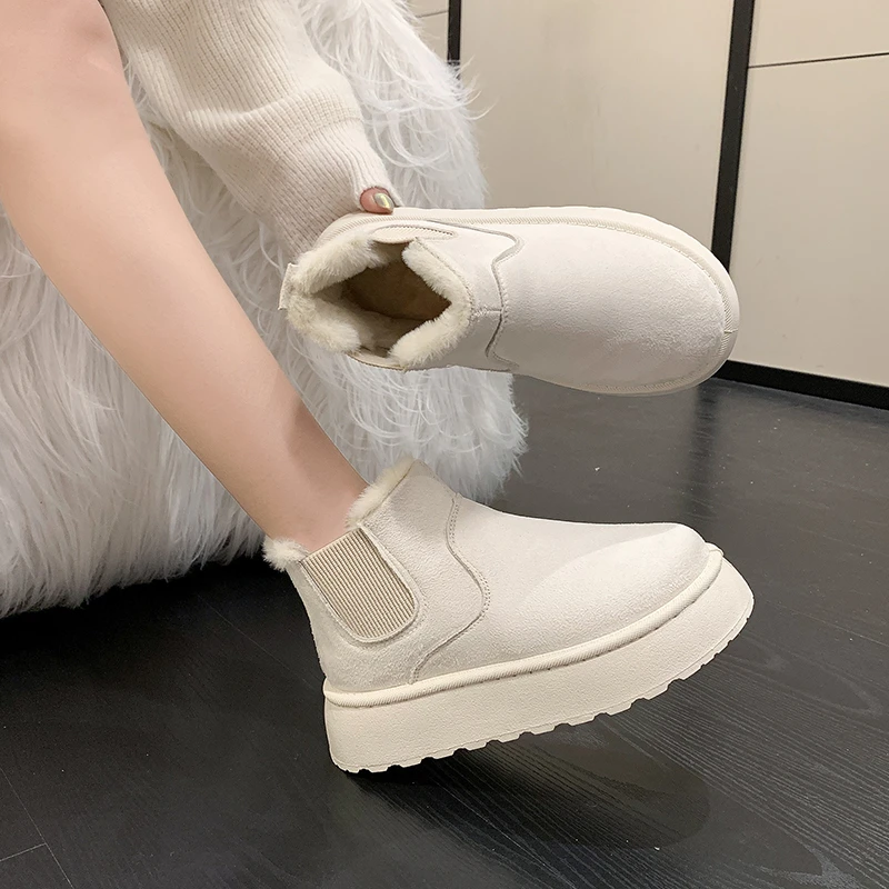 New Winter Women\'s Boots High-top Snow Boots Thickened Plush Warm Simple And Versatile Comfortable Outdoor Non-Slip Cotton Shoes