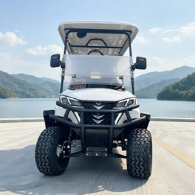 10 Passenger Electric Golf Cart For Resort Hotel Community And Campus Transportation Bumper Off-Road Tires Upholstered Seat