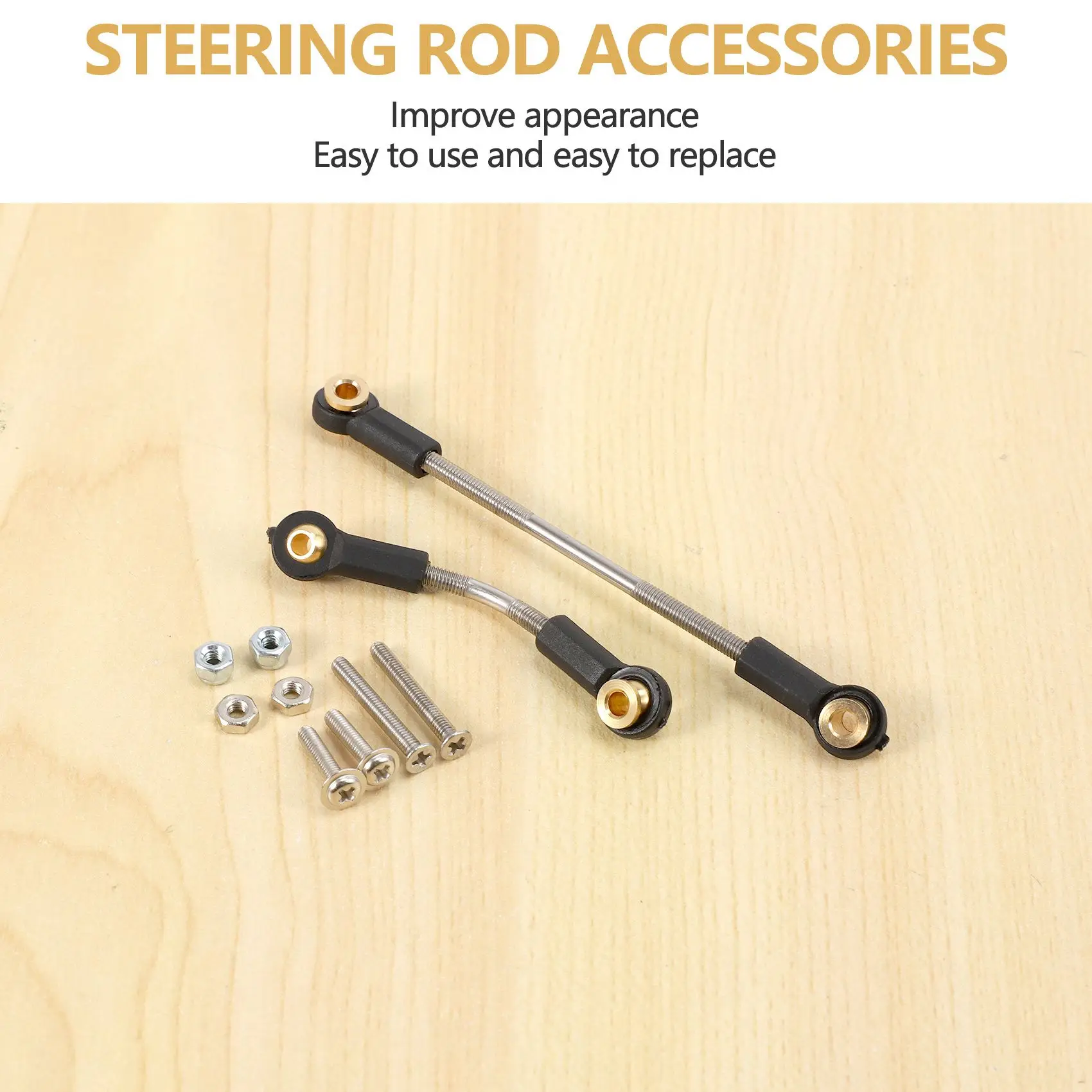 AT411 세트 RC 자동차 조향 당김 막대 업그레이드 부품 금속 RC 조향 막대 WPL B1 B14 B24 B24 C14 C24 1/16 용 내구성