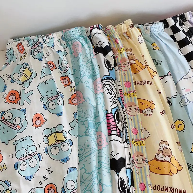 Cartoon Hangyodon Pom Pom Purin Large Pajama Pants Cute Print Pochacco Student Can Be Worn Externally Leisure Time Pajama Pants