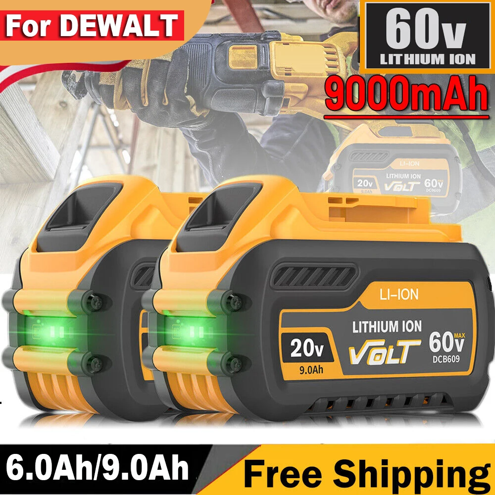 

For Dewalt Battery 20V Replacement Li-ion Battery 20V/60V MAX DCB609 DCB547-XJ DCB205 DCB200 DCB609-2 Power Tool Batteries