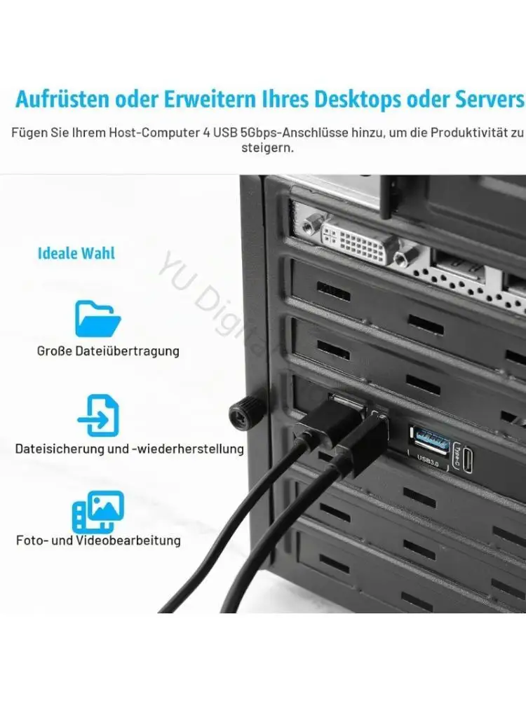 96BA 4-Port USB PCIe Card Up to 5 Gbps Data Transfer with 2 Brackets for Desktops