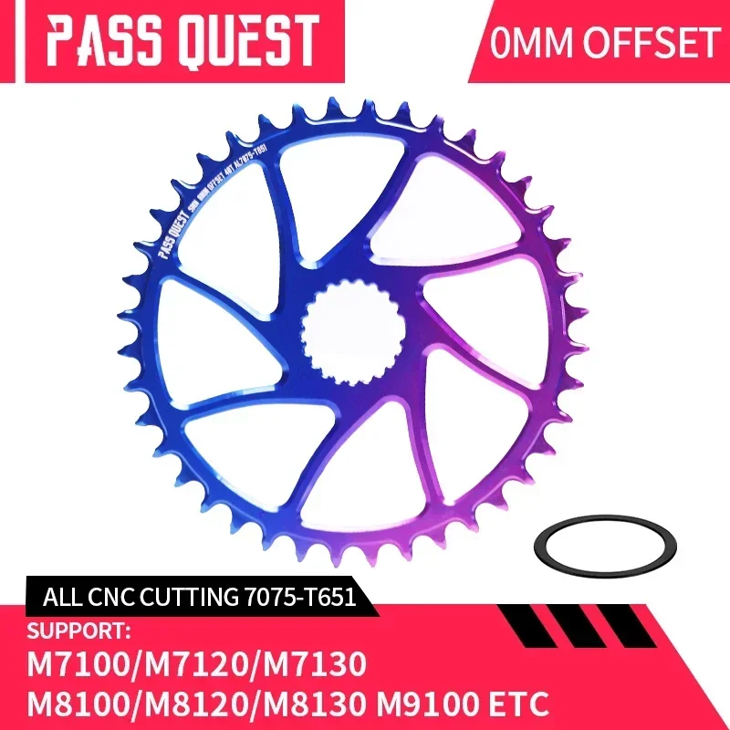 PASS QUEST 12S plato de bicicleta de montaje directo 30/32/34/36/38/40/42T rueda de cadena de bicicleta ancha y estrecha para platos y bielas M7100 M8100 M9100