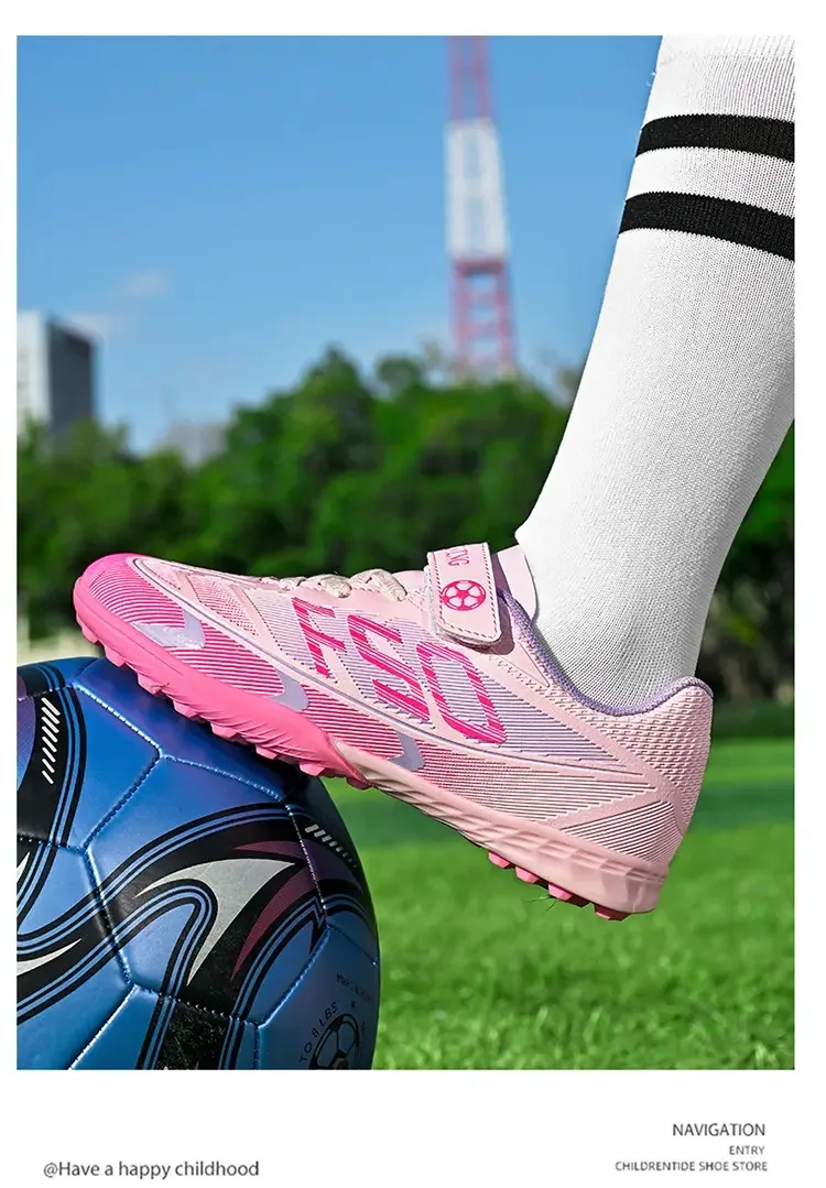 We are purchasing the latest summer children's Velcro training studs football shoes for 2026  kids sneakers