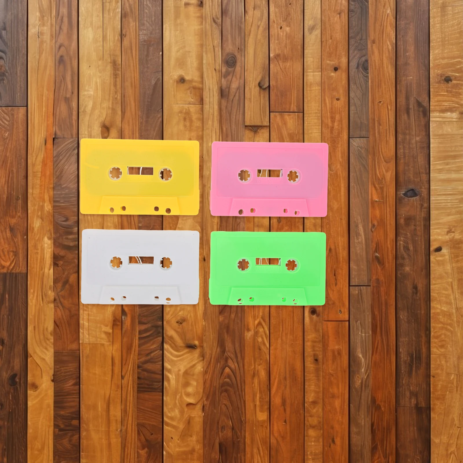 

4 Pcs Retro Tape Wall Decoration Blank Audio Cassette Tapes Cassettes Ornament for DIY