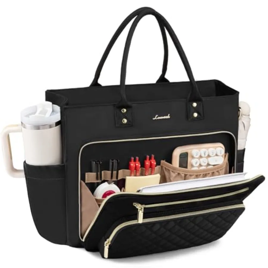 

Teacher Tote Bag for Women Work, Laptop Bag Work Tote Bag Nurse Bags With Large Cup Holder, Professional Computer Briefcase Bus