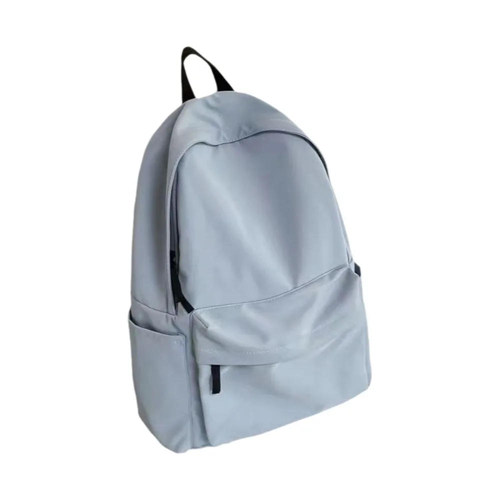 

Fashion Large Capacity Student Backpack Nylon Casual School Bag Solid Color Adjustable Straps Travel Bag School