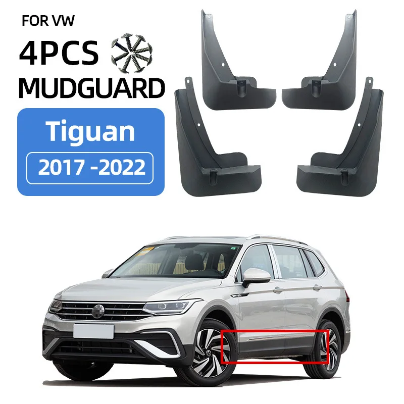 For 2017-2022 Volkswagen TiguanL VW Tiguan Mudguard Mudflaps Front Rear Flares Splash Guards Cover Car Accessoie