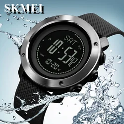 SKMEI-reloj electrónico del ejército militar para deportes al aire libre, brújula de presión, podómetro, cronómetro, 30M, natación, correr, escalada