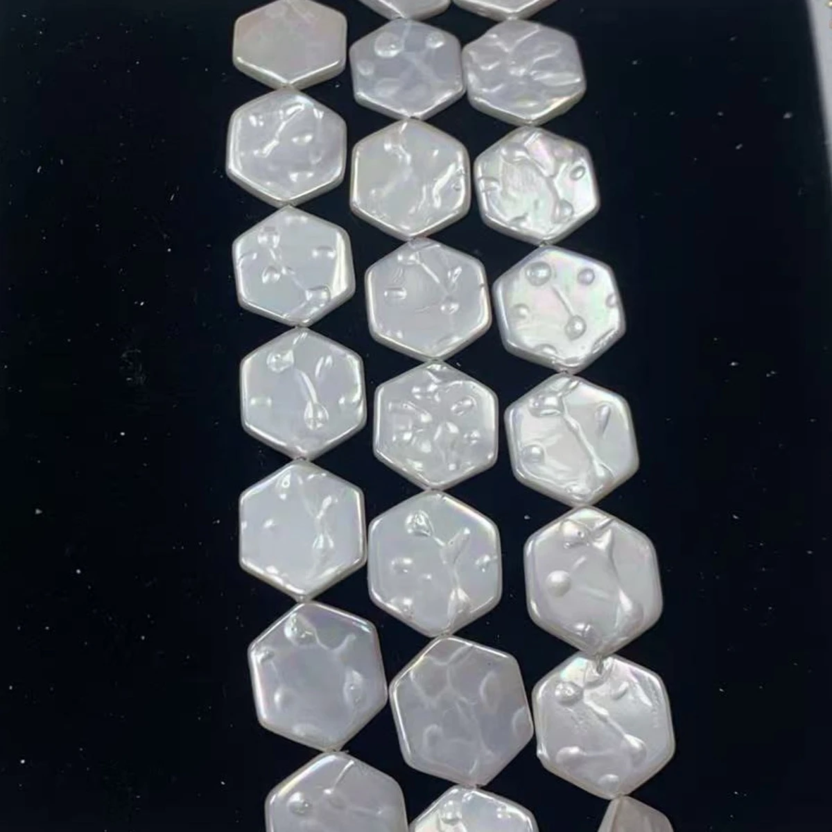 Imitation Pearl Shell Powder Exquisite Hexagon Beads 18mm For Jewelry Making DIY Necklace Earrings Chain Accessory