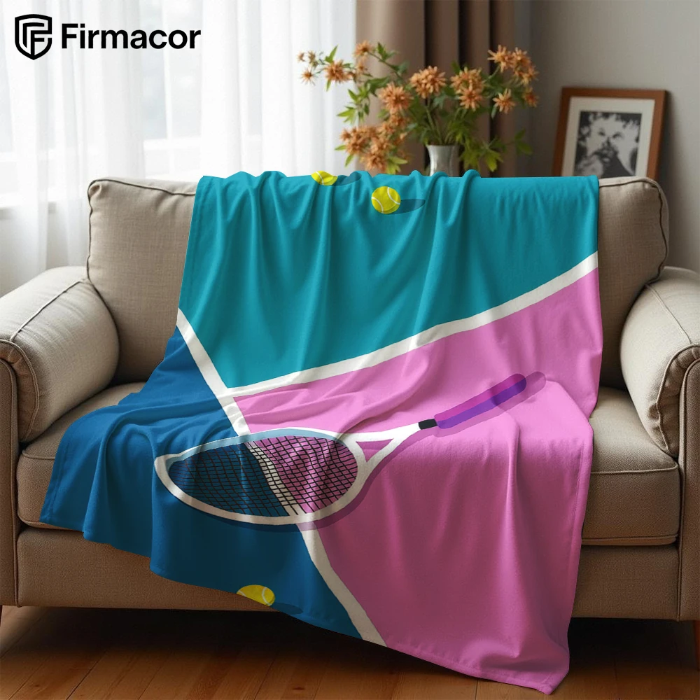 Tennis Court Ultra Soft Sherpa Fleece Blanket Fluffy Warm Halloween Cozy Throw for Sofa Couch Bedroom Gift All season