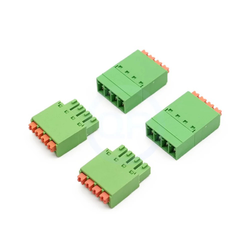 (5 Sets) 15EDGKNP 15EDGKN 3.5mm 3.81mm Solderless Butt Spring Type Terminal Block Thin KF 2EDGKN 3.5 3.81 Screwless Complete Set