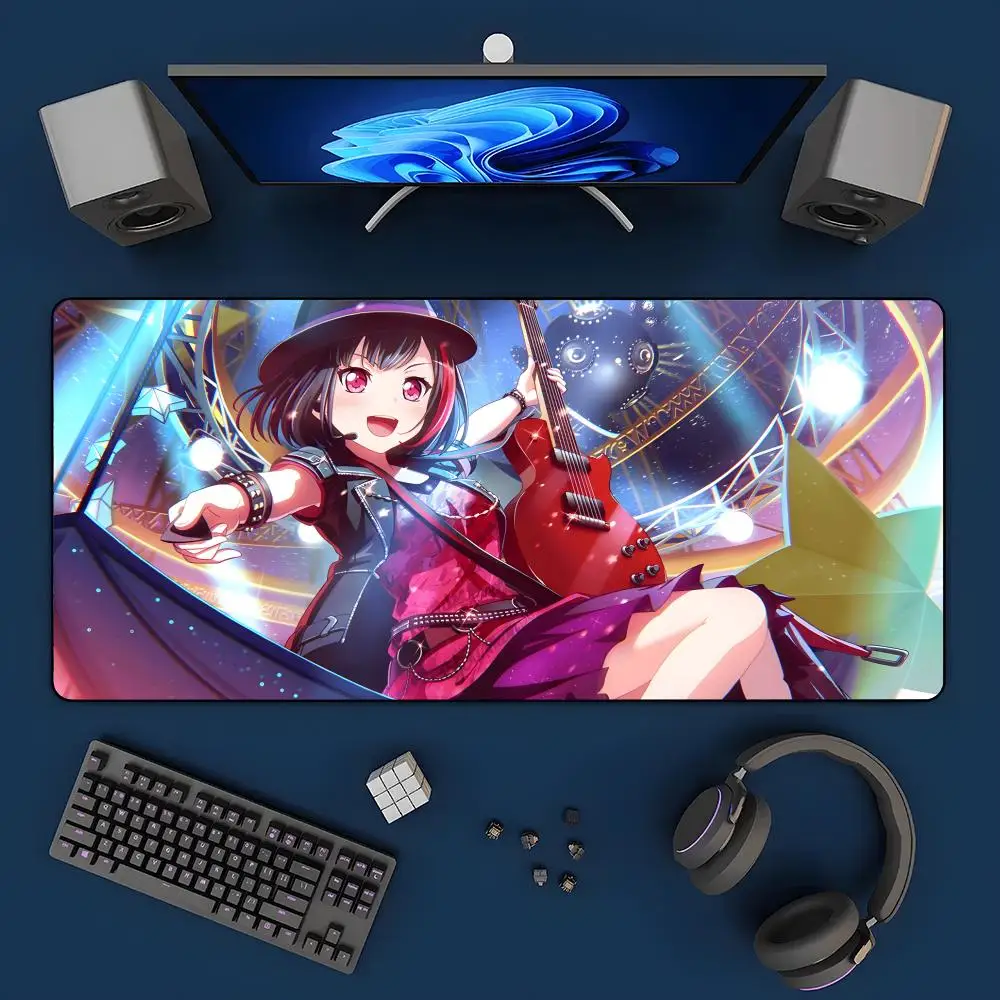

Коврик для мыши B-banG Dream Ran Mitake, большой игровой коврик с защитой от скольжения, утолщенный, для компьютерной клавиатуры и стола
