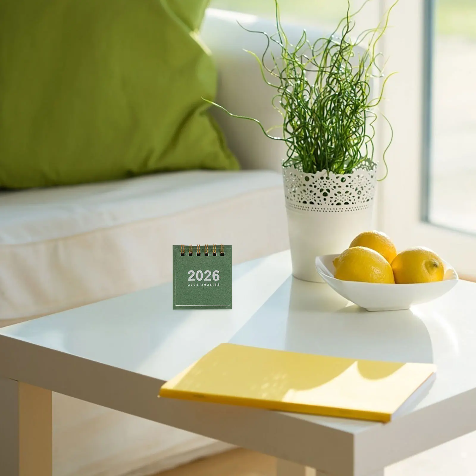 

2026 Desktop Calendar Mini Stand Up Calendar for Daily Planning Portable Scheduling Tool for Students Professionals Green