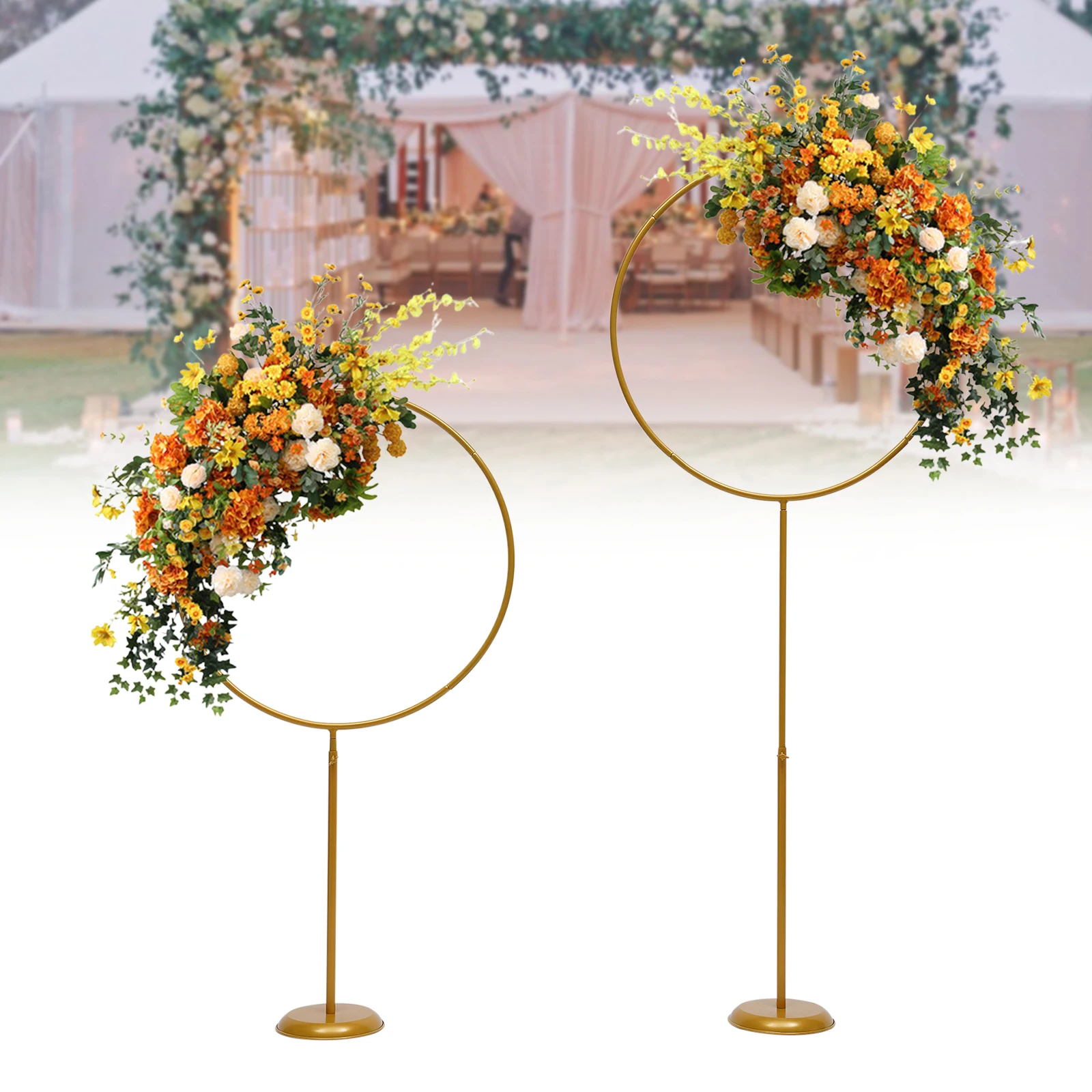 

Metal Round Balloon Arch Balloon Frame Column Stand Photo Background For Wedding Graduation Ceremonies Decor Background Stand