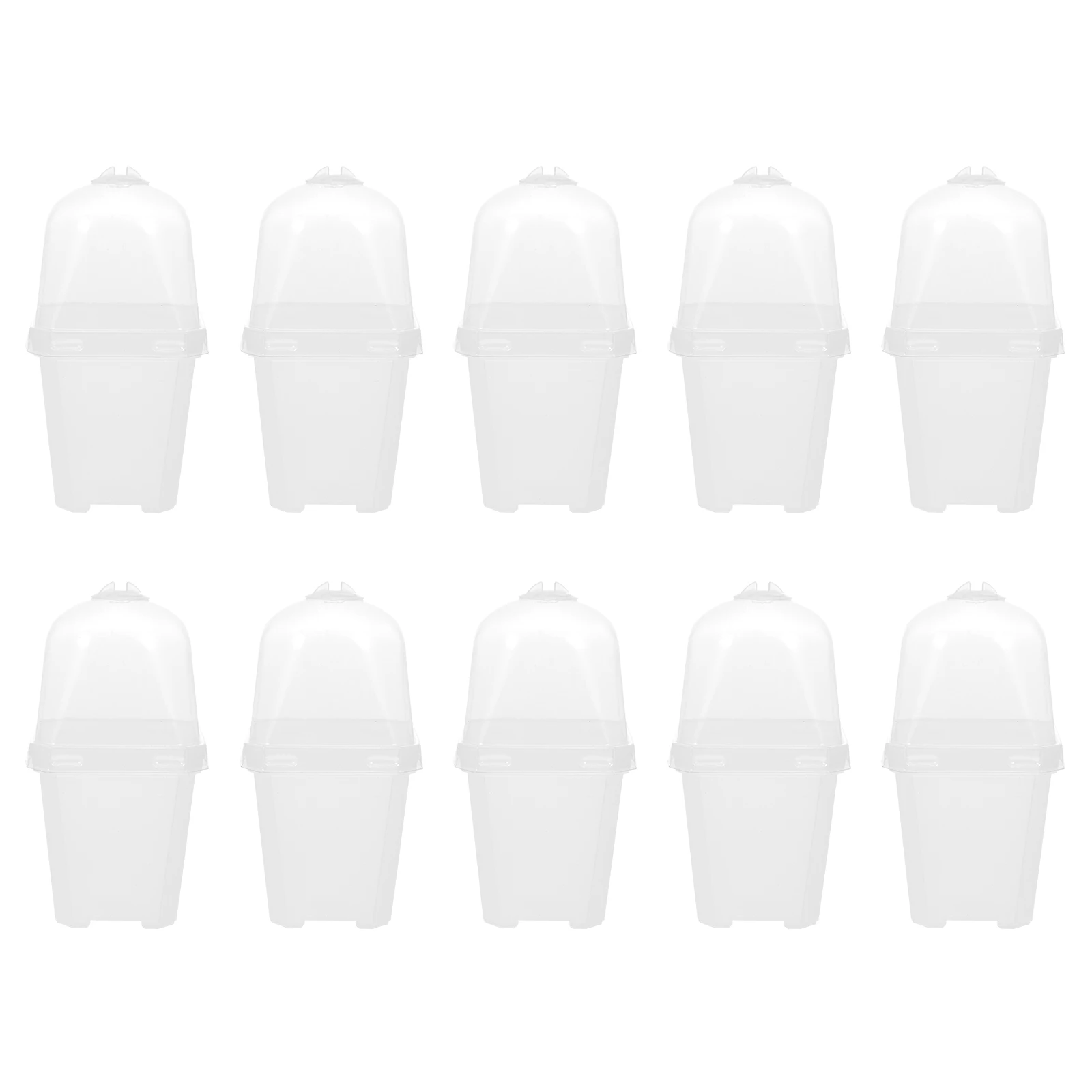 

10 set Nursery Sowing Pots Plastic Flower Pots Lids for Gardening Plant Growing Seedling Starter Garden Supplies Outdoor