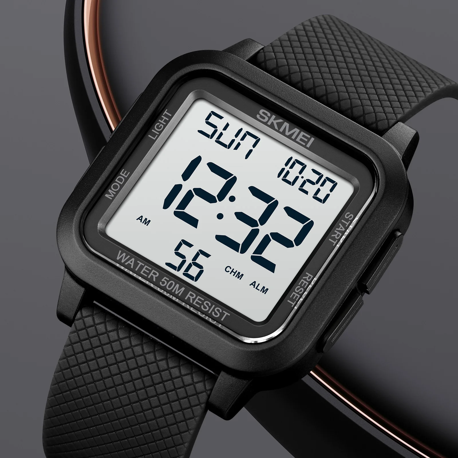 Relojes deportivos SKMEI con pantalla de luz trasera y cuenta atrás para hombres y mujeres, cronómetro Digital, reloj de pulsera resistente al agua y regalos de pulsera