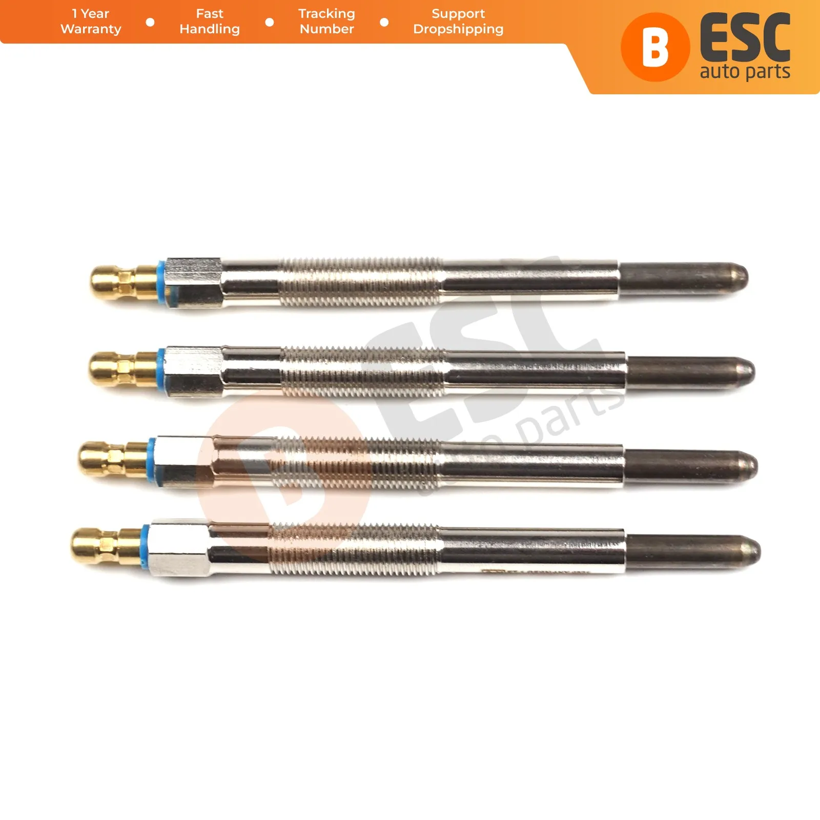 

ESC Auto Parts EGP66-1 4 Pieces Heater Glow Plugs 24 Volt for Caterpillar 3304 3306 3T9562 GN071 0100800034 Y171 Made in Turkey