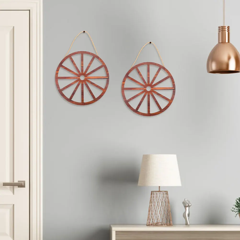 

Rustic Wall Decor Vintage Home Office Living Room Wooden Wheel Craft Hanging Figurines Miniatures