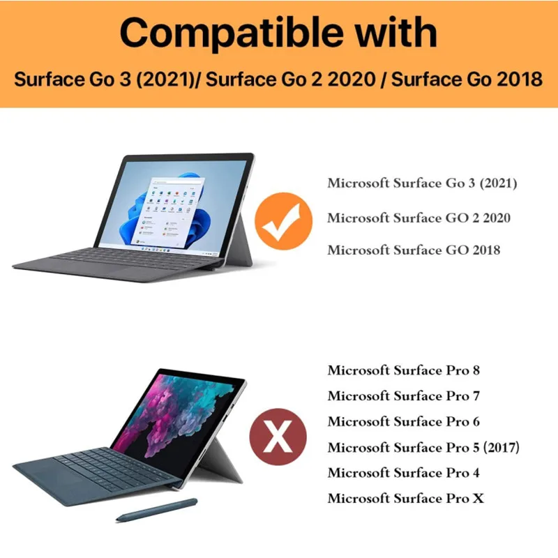 Étui de protection tout-en-un avec porte-stylo et dragonne, housse pour Microsoft Surface Go 3 2 2021 2020 2018