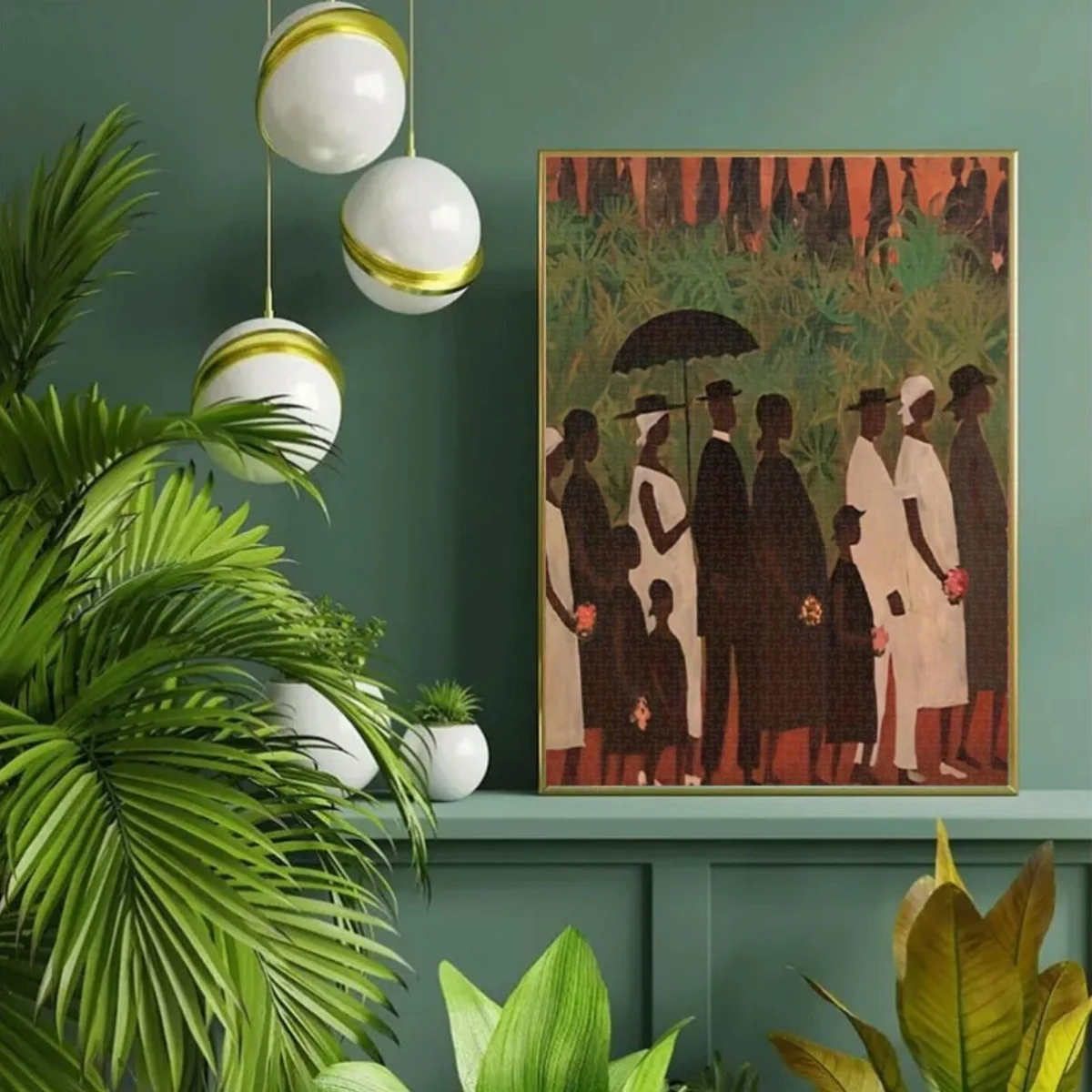 1,000ピース アフリカ系アメリカ人アート葬儀チームパズル - エリス・ウィルソンの「最後の別れ」宗教画複製、シャレ