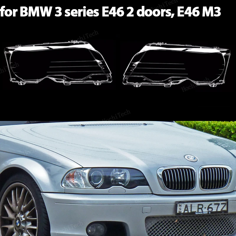 Przezroczysta obudowa samochodu Przedni reflektor Osłona obiektywu Szkło do BMW E46 Coupe Convertible 1999-2003 przedfacelift M3 2000-2006