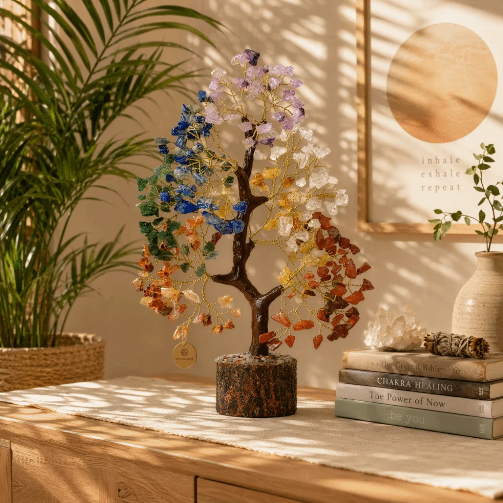 Crystal Tree Bendable Crystal Tree Ornament 7.87in Flexible Bendable Gemstone Tabletop Decorative Tree Multicolor