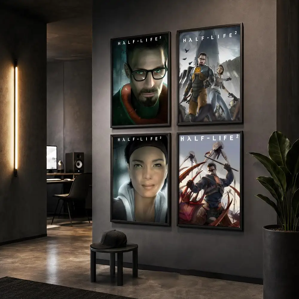 Zombie Shooter Game H-Half-Life 2 Poster Wall Art Print Sticker for Bedroom Living Room Dorm Office Modern Home Decor