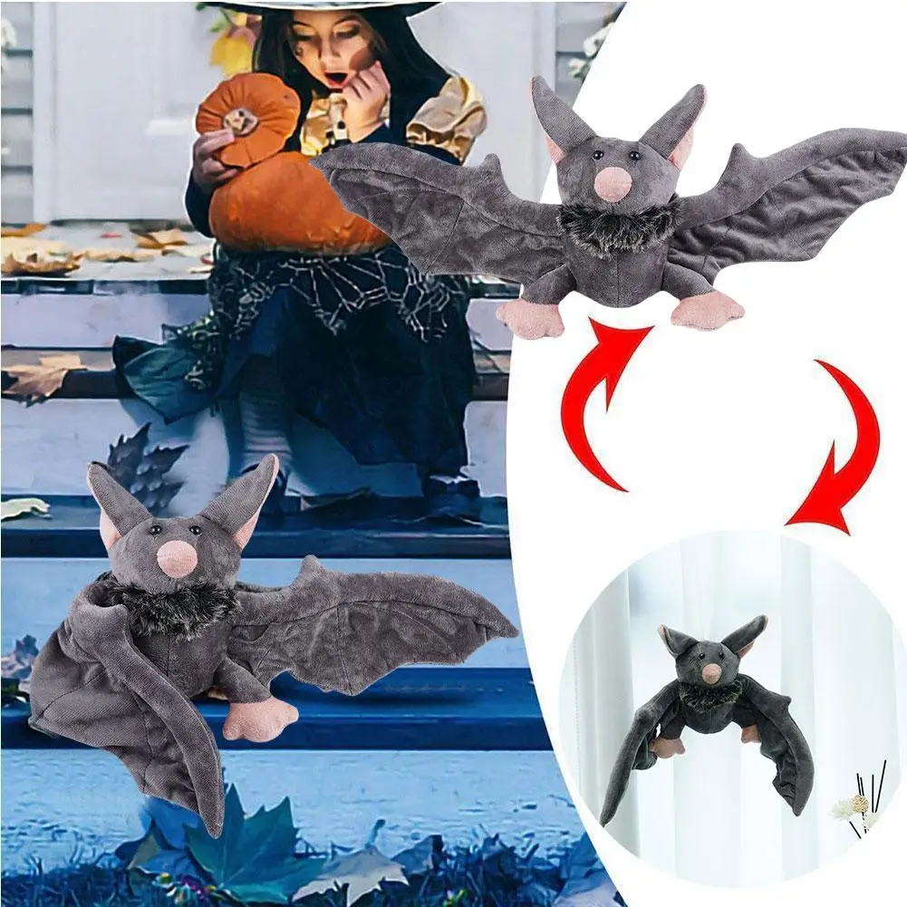 24*60cm Soft Plush Bat Toy New Style Bat Halloween Gift Toy Toy Bat Animal Holiday Big Plush Creepy Bat Gothic Gift Stuffed U9v7