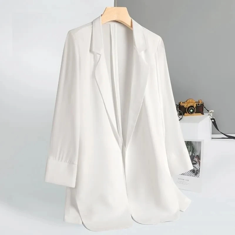 Advanced Sense Women Korean Leisure Solid Color Sunscreen Small Blazer Top Female Summer Thin Style Sunscreen Small Suit Jacket