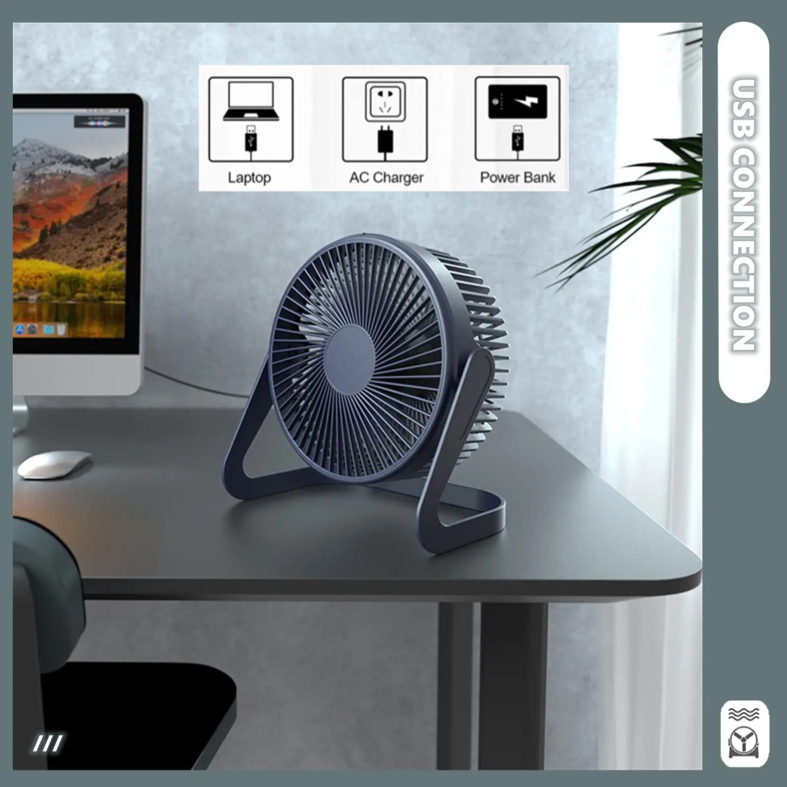 USB Ventilation Fan,5inch 1Gear,8inch 2Gear,Adjustable Mini Desk Fan,Portable Air Conditioner,for Student Office,Wholesale