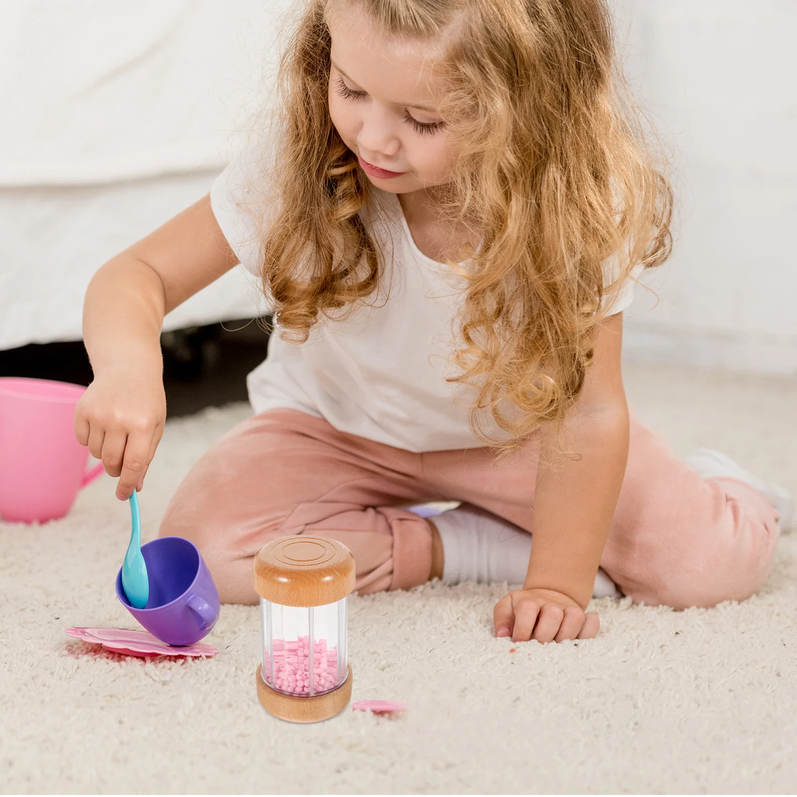 

Rain Maker Toy Baby Rainstick Sound Tube Pink Musical Instrument Infant Sensory Plaything