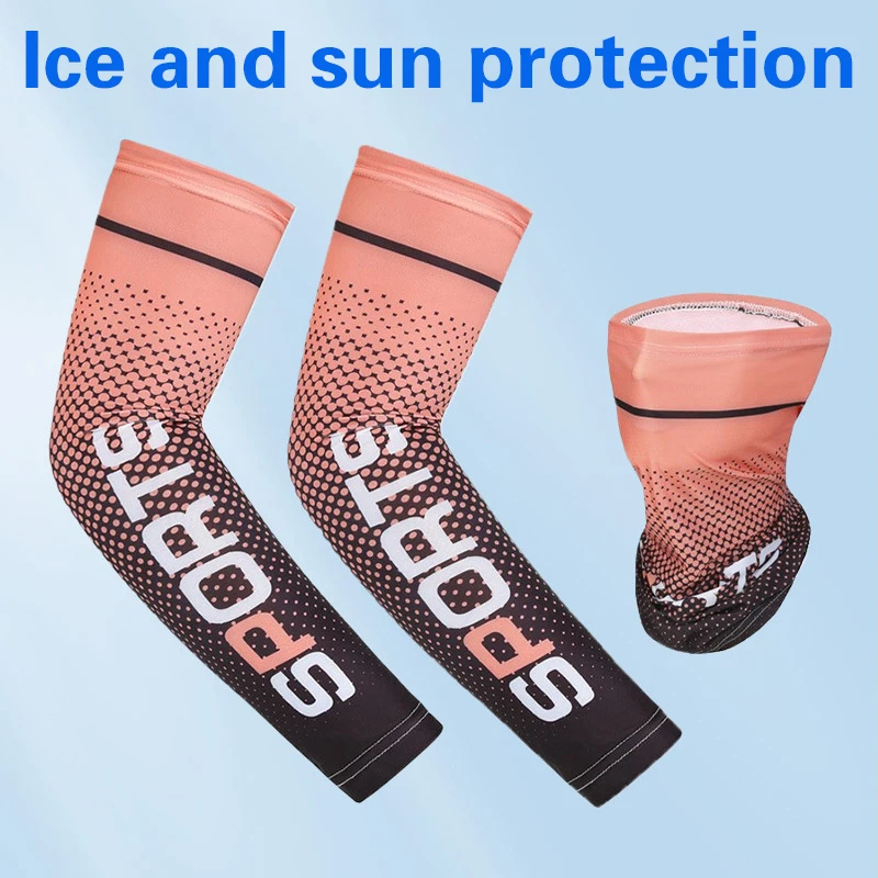 New Ice Silk Sleeve Sunscreen Cuff UV Sun Protection Arm Sleeves Anti-Slip Men Women Long Gloves Outdoor Cool Sport Cycling